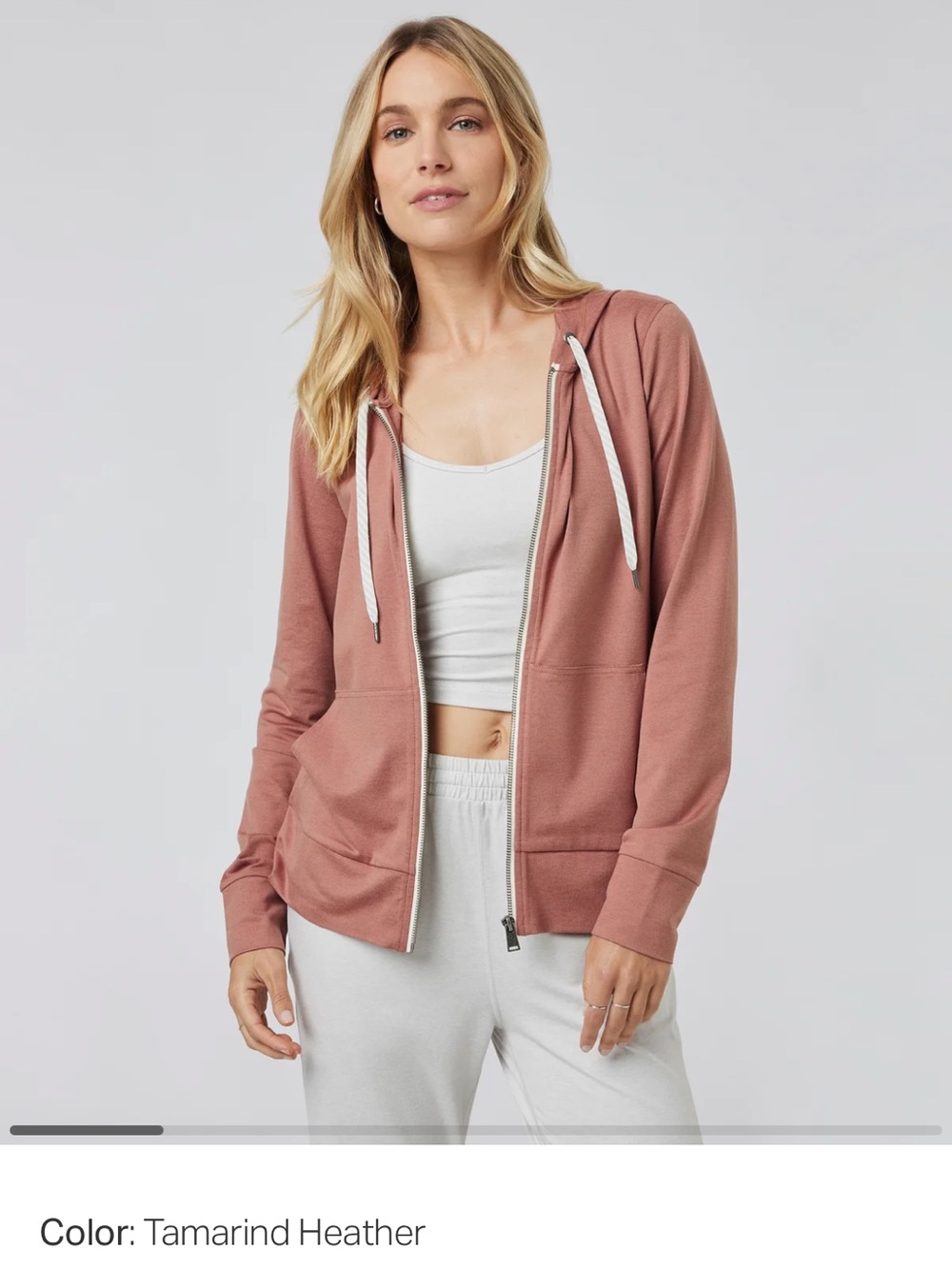Vuori Halo Performance Zip Hoodie Tamarind Heather